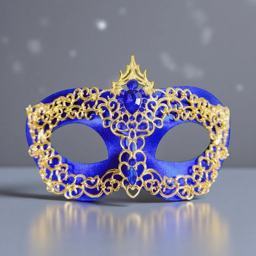 Blue masquerade mask, cosplay mask, Halloween mask, Venetian mask, Prom mask